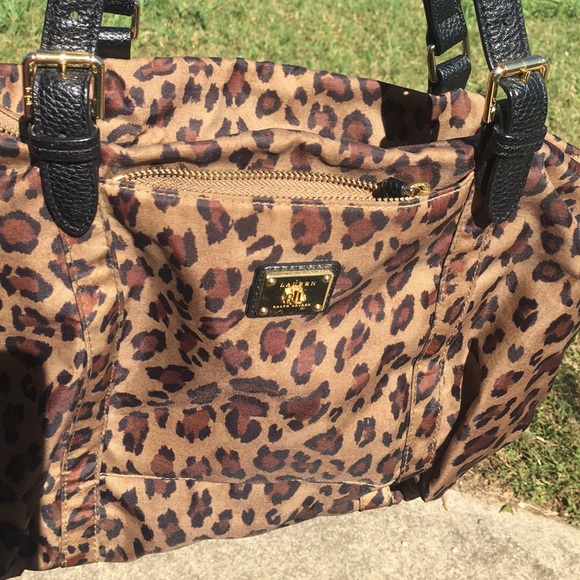 Ralph Lauren cheetah print Duffield tote bag - Picture 1 of 3